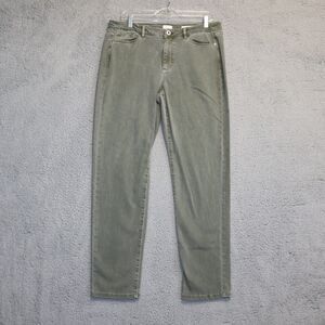 J Jill Denim Boyfriend Jeans Womens 14 Green Cotton Straight Leg Ankle 34x30